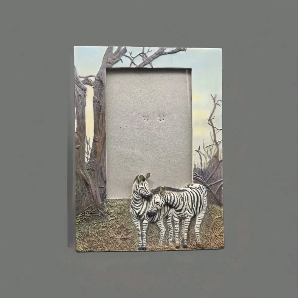 3D Zebra Picture Frame Easel Back For 6 X 4 Photo